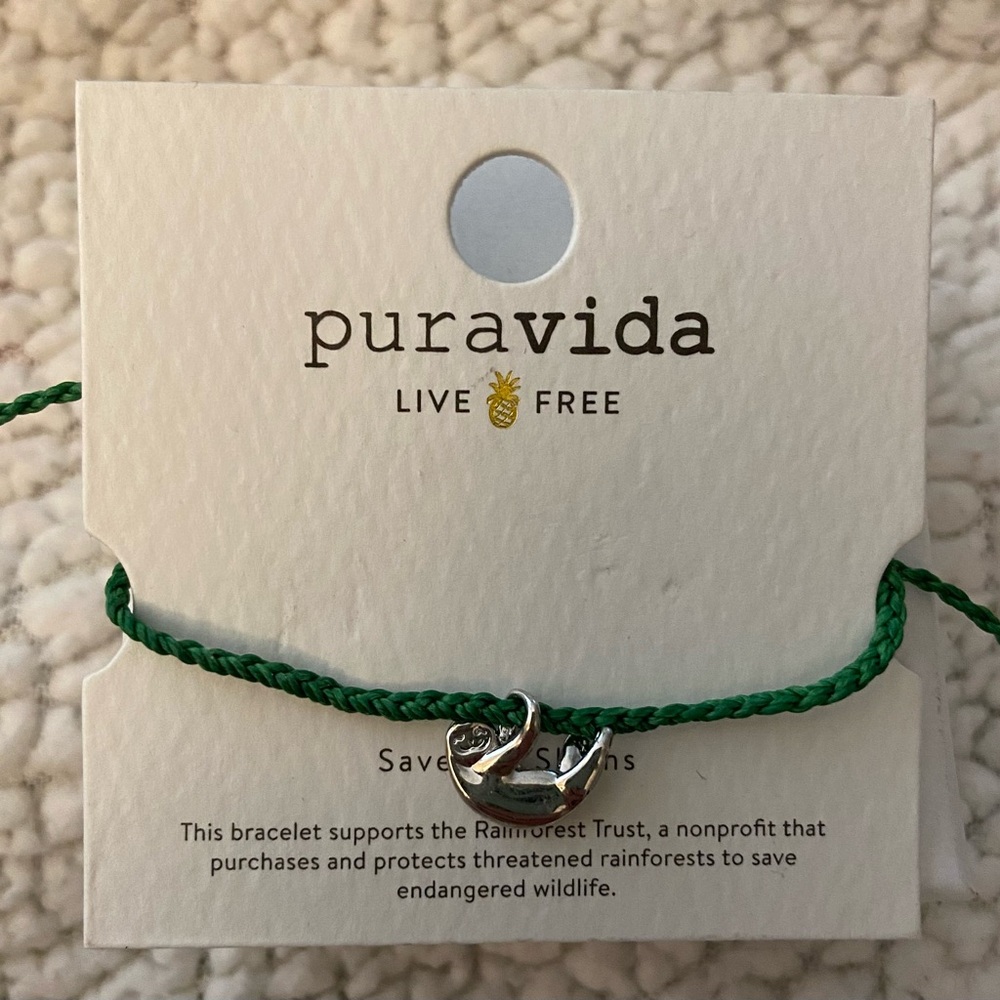 Pura Vida Green Sloth Bracelet